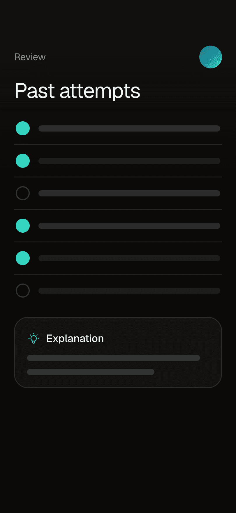 Illustrative ExamIQ: Review attempts