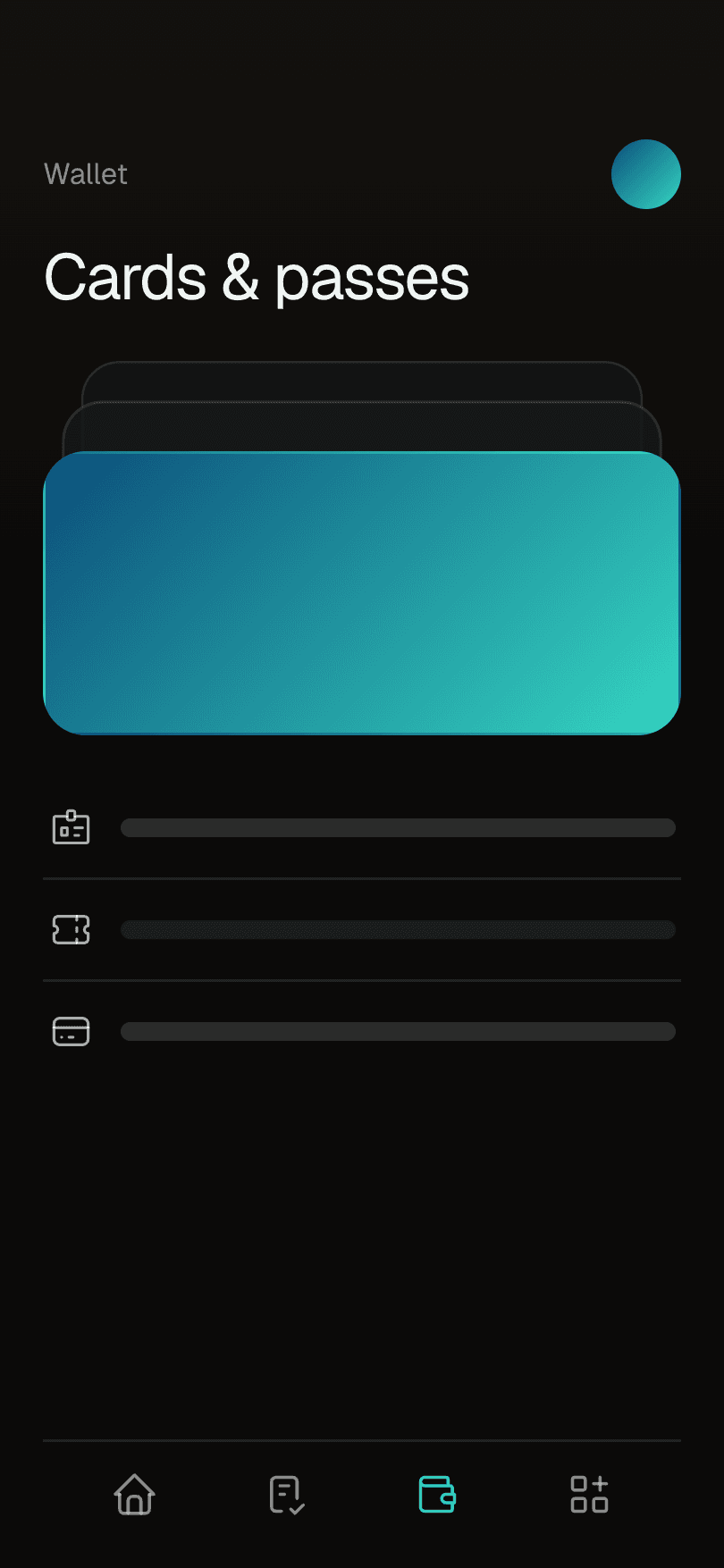 Illustrative Activity Hub: Digital wallet